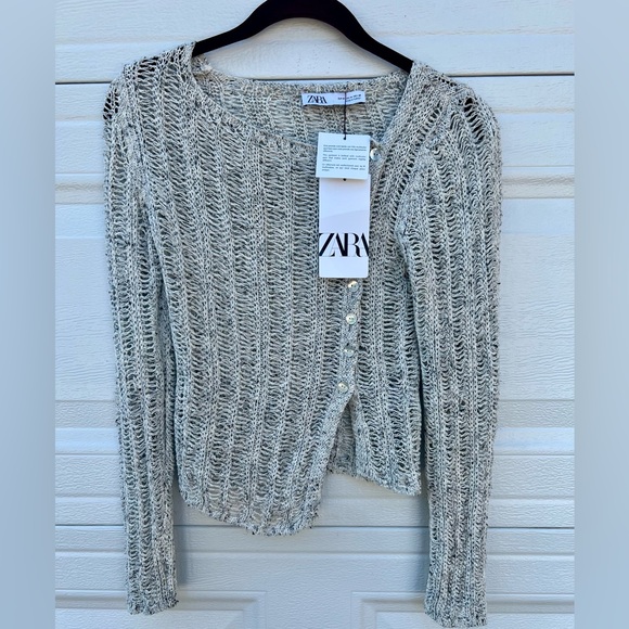 NWT ZARA Asymmetrical Open Knit Sweater - Picture 2 of 5